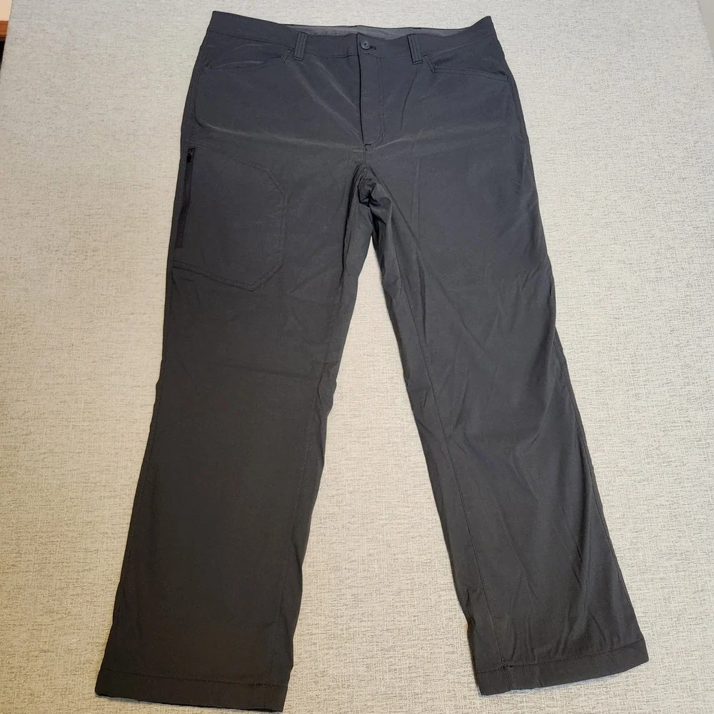 Eddie Bauer Fleece Lined Pants Mens 38x30 Gray First Ascent Hiking Tech